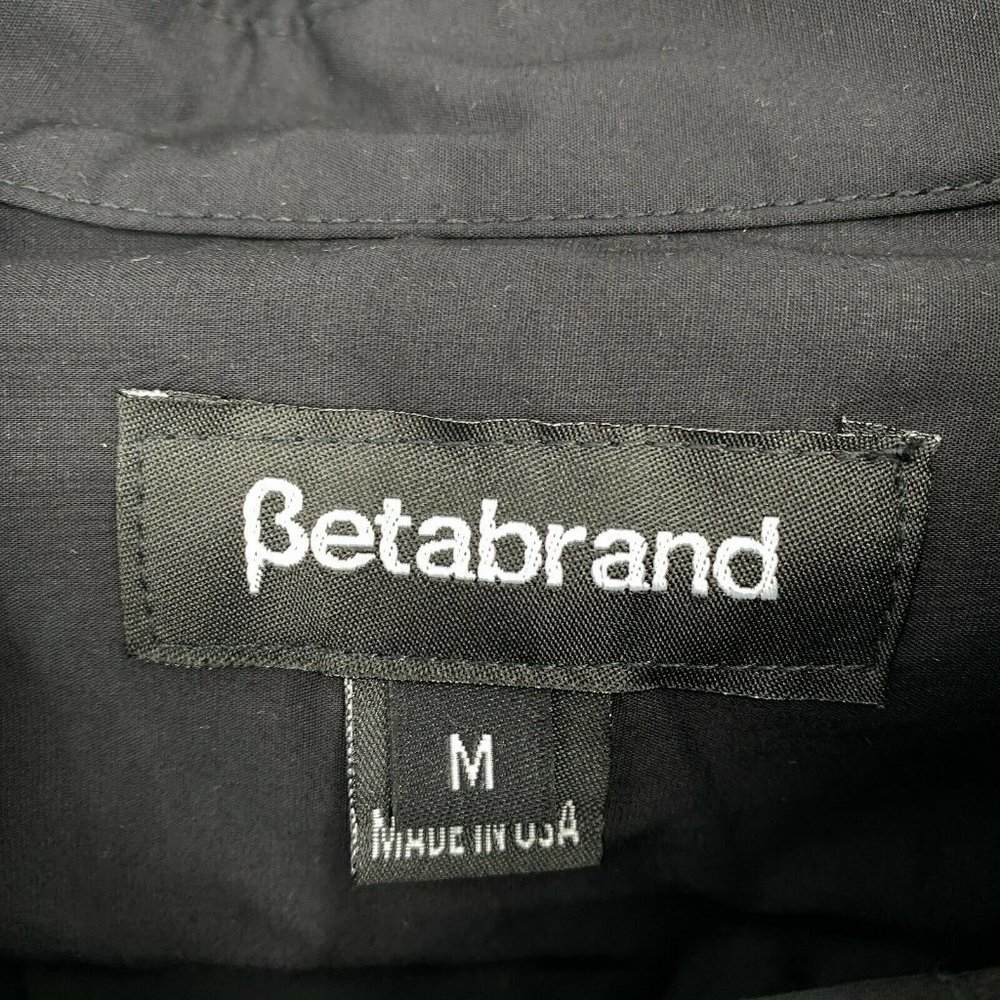 Betabrand Mind The Gap Button Down Cotton Shirt Top Black Women's Size Medium - Picture 4 of 10
